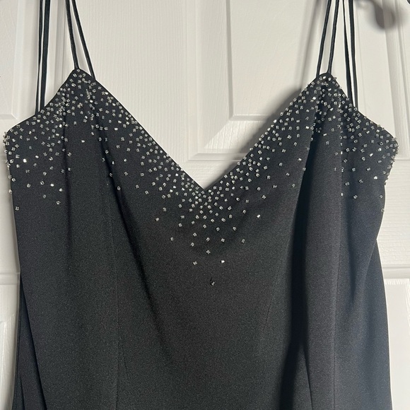 Vintage Dave & Johnny Black Beaded Gown Size 11/12 – Prom Evening Formal Dress - Picture 3 of 8